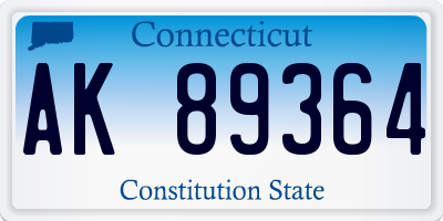 CT license plate AK89364