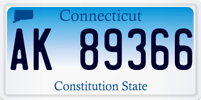 CT license plate AK89366