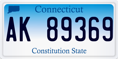 CT license plate AK89369