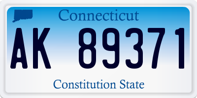 CT license plate AK89371