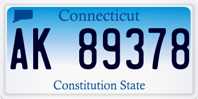 CT license plate AK89378