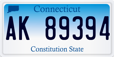 CT license plate AK89394