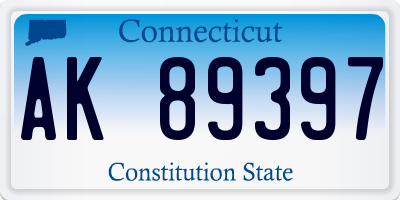 CT license plate AK89397