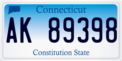 CT license plate AK89398