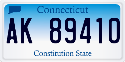 CT license plate AK89410