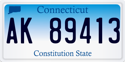 CT license plate AK89413