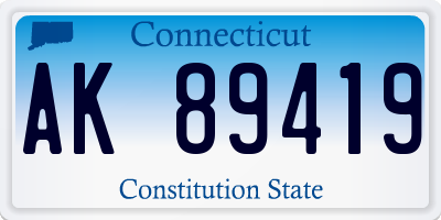 CT license plate AK89419