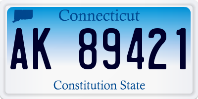 CT license plate AK89421