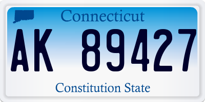 CT license plate AK89427