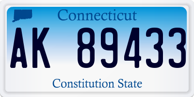 CT license plate AK89433