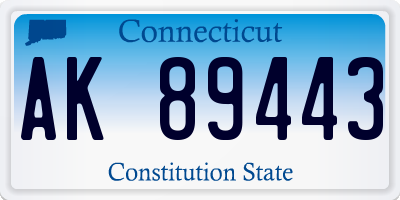 CT license plate AK89443