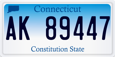 CT license plate AK89447