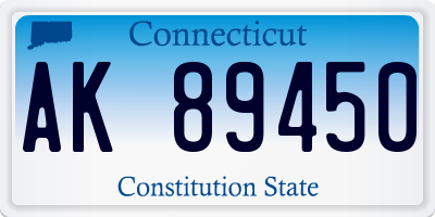 CT license plate AK89450