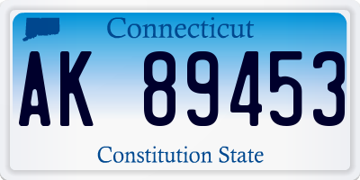 CT license plate AK89453