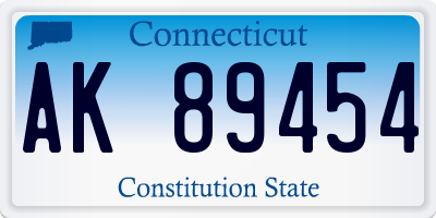 CT license plate AK89454