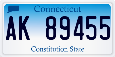 CT license plate AK89455
