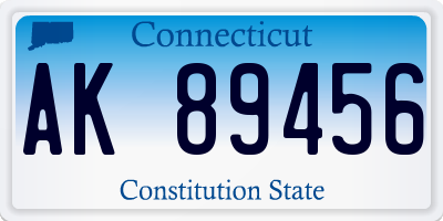 CT license plate AK89456