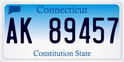 CT license plate AK89457
