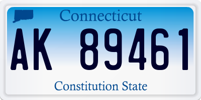 CT license plate AK89461