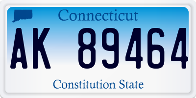 CT license plate AK89464
