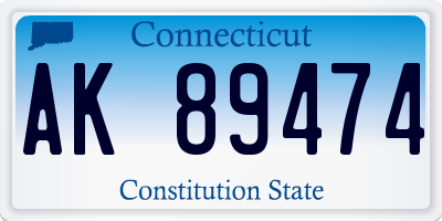 CT license plate AK89474