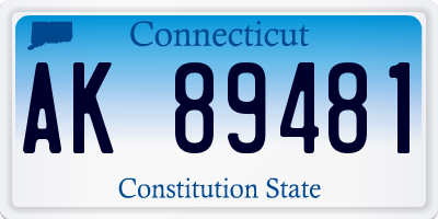 CT license plate AK89481