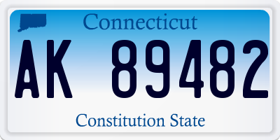 CT license plate AK89482