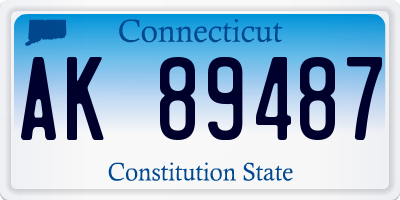 CT license plate AK89487