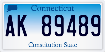 CT license plate AK89489