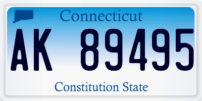 CT license plate AK89495