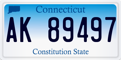 CT license plate AK89497