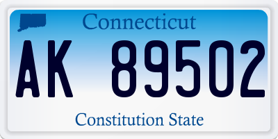 CT license plate AK89502