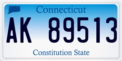 CT license plate AK89513