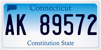 CT license plate AK89572
