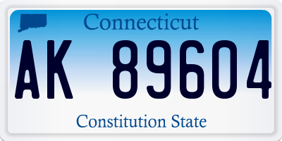 CT license plate AK89604