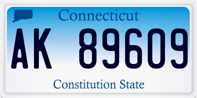 CT license plate AK89609