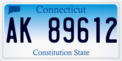 CT license plate AK89612