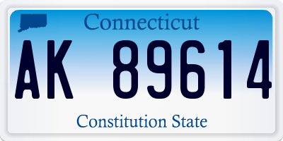CT license plate AK89614