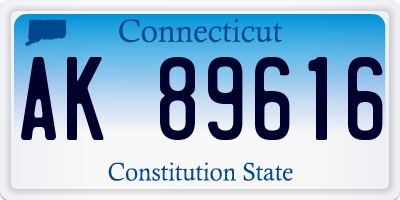 CT license plate AK89616