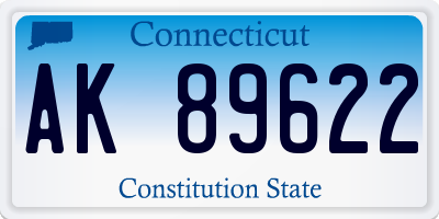CT license plate AK89622
