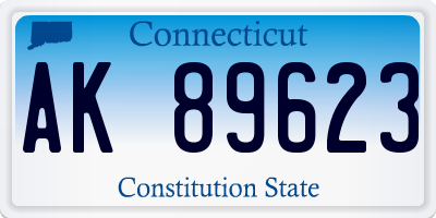 CT license plate AK89623
