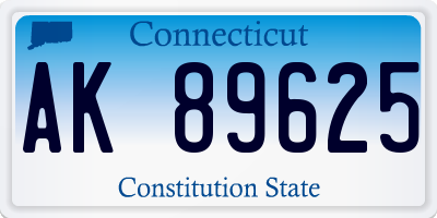 CT license plate AK89625