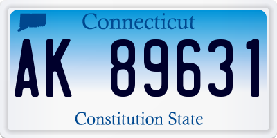 CT license plate AK89631