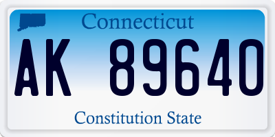 CT license plate AK89640