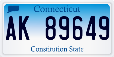 CT license plate AK89649