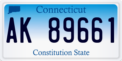 CT license plate AK89661