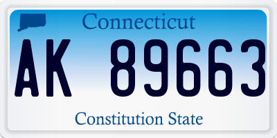 CT license plate AK89663
