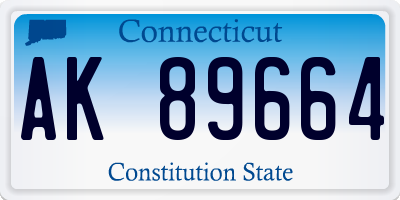 CT license plate AK89664