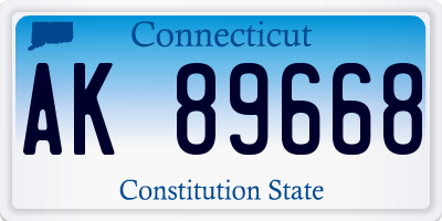 CT license plate AK89668