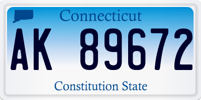 CT license plate AK89672